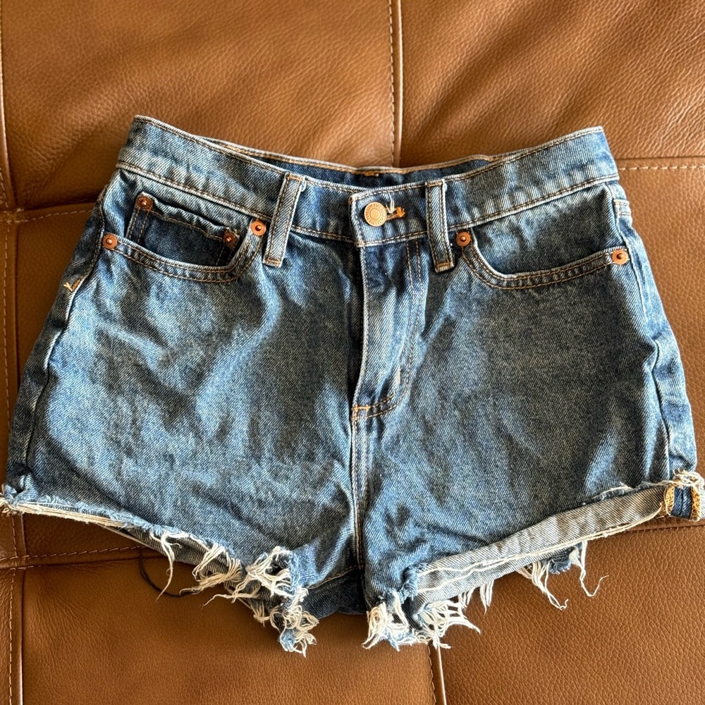 PINK Victoria's Secret Distressed Blue Jean Shorts